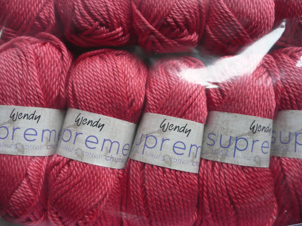 Wendy Supreme Luxury Cotton Chunky 100% Mercerised Cotton Knitting Yarn 100g Balls