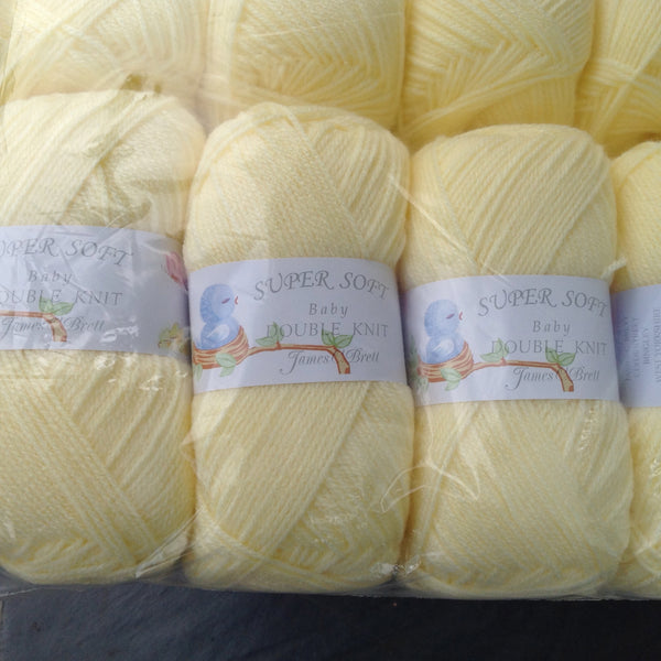 JAMES BRETT BABY SUPERSOFT DOUBLE KNITTING WOOL YARN 5X100G VARIOUS COLOURS CHOOSE.