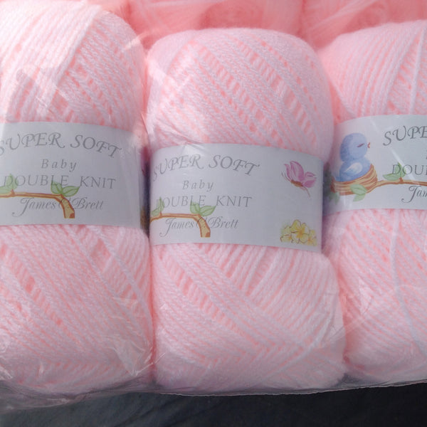 JAMES BRETT BABY SUPERSOFT DOUBLE KNITTING WOOL YARN 5X100G VARIOUS COLOURS CHOOSE.